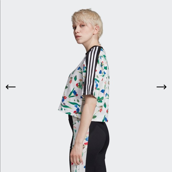 Adidas Floral Crop Top - Picture 2 of 12